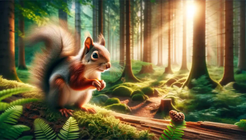 An image of a squirrel in the forest