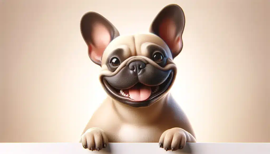 Image of a happy French bulldog, featuring a joyful expression and playful postureI.